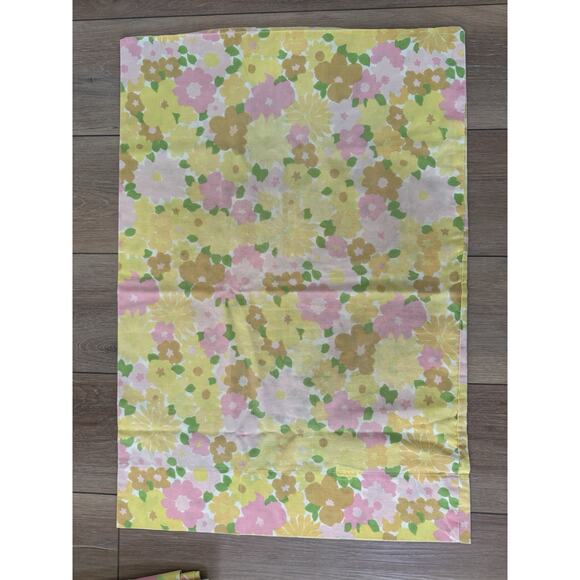 VTG Dan River Dantrel Full Sheet Set 70s Flower Power Hippie Boho Faded - Picture 12 of 16